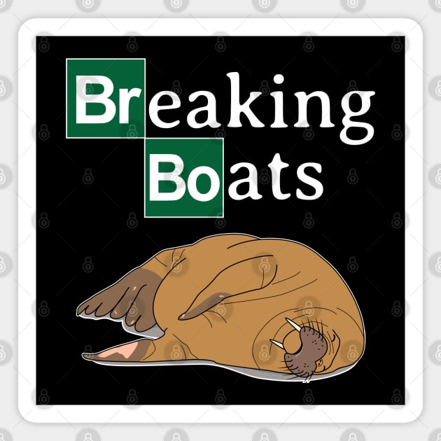 Freya the Walrus Breaking Boat Magnet by skauff